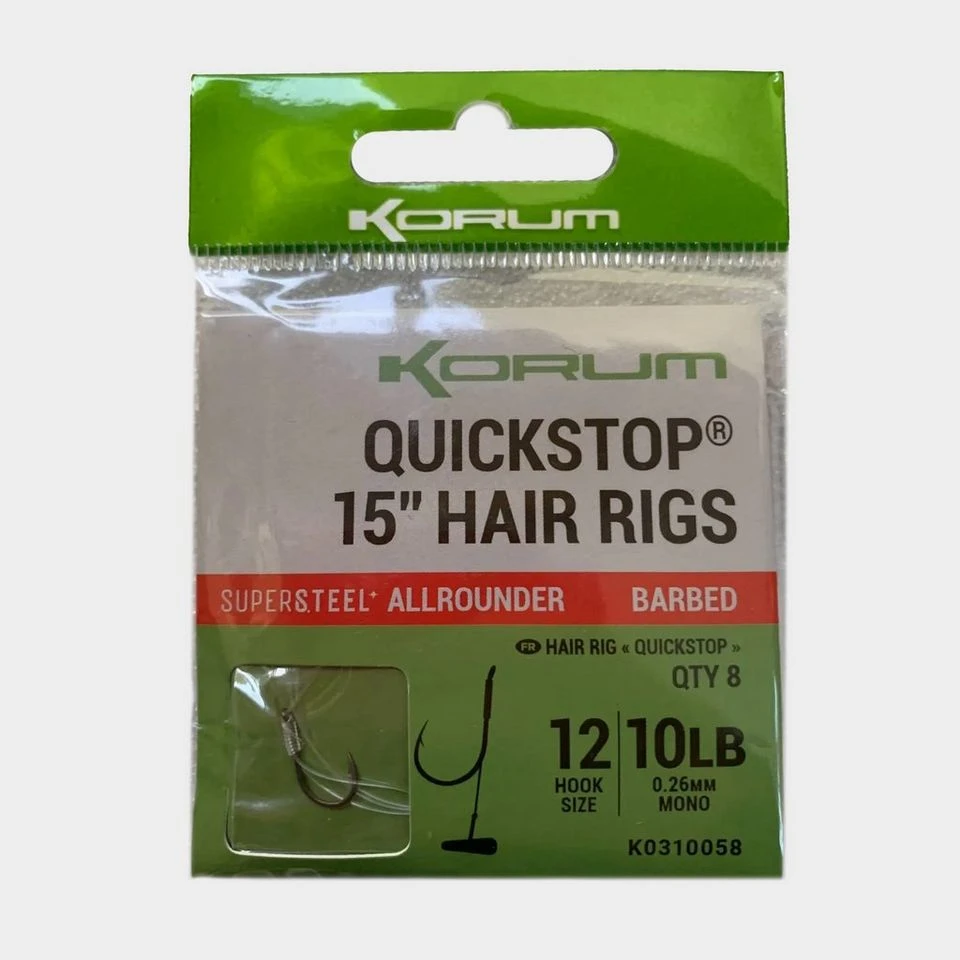 KORUM Big Fish 15†Quick Stop Hair Rigs (Size 12) 3 KORUM Big Fish 15†Quick Stop Hair Rigs (Size 12)