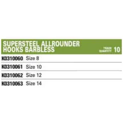 KORUM Allrounder Barbless Single Eyed Hook -Korum korum allrounder barbless single eyed hook 1