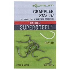 KORUM Grappler Barbed Single Eyed Hook -Korum korum grappler barbed single eyed hook 3